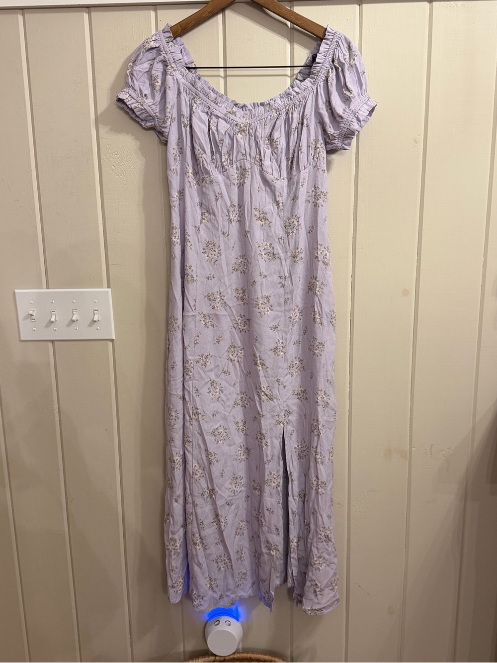 NWT H&M Lavender Floral Maxi Dress, Size Medium